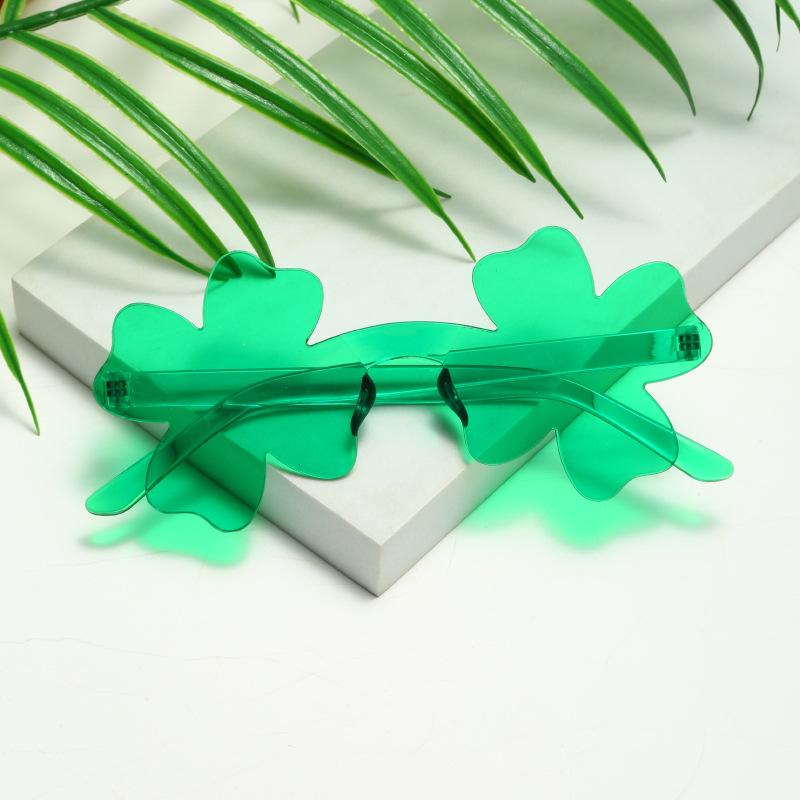 Personalized Frameless Four-Leaf Clover Glasses Fashion Frameless Sunglasses Trend Candy Color