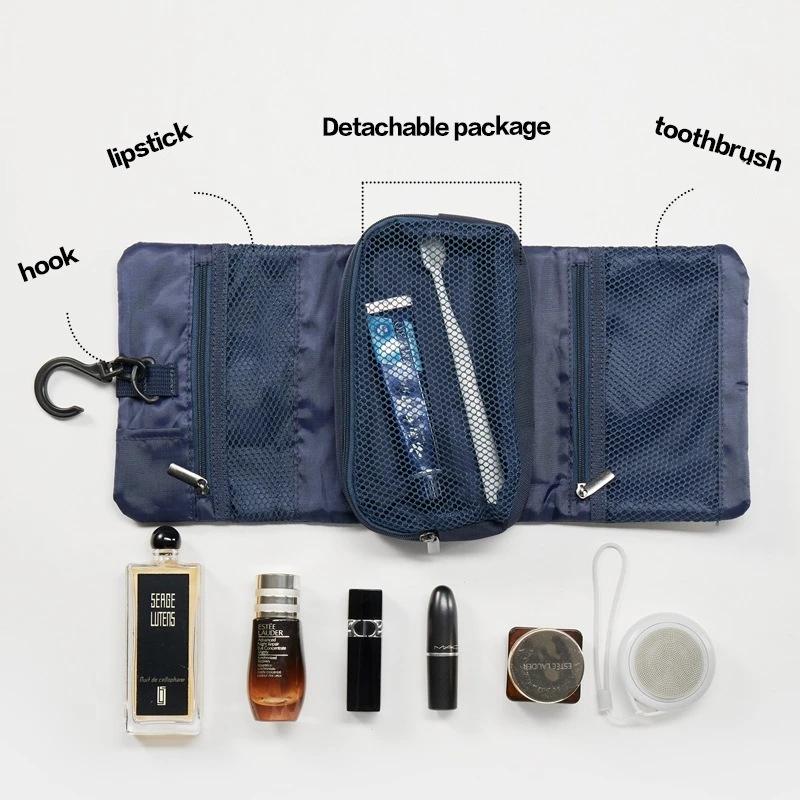 Japanese Style Snap Folding Toiletry Bag Hook Business Trip Toiletries Storage Bag High Quality Cosmetic Bag
