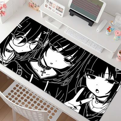Japanese Anime Pixel Girl Mouse Pad Anti Slip Rubber Edge Locked Thickened Laptop Gaming Desk Mat