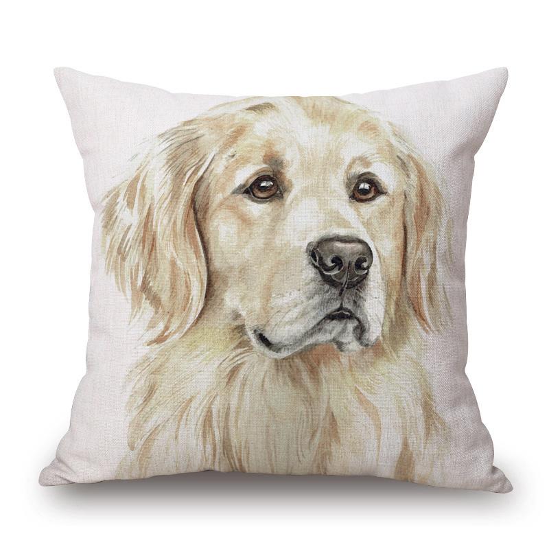 Border Collie Black Labrador Bay Horse Cock Dog Animals Poster Hand Painting Cushion Covers Decorative Pillows For Sofa