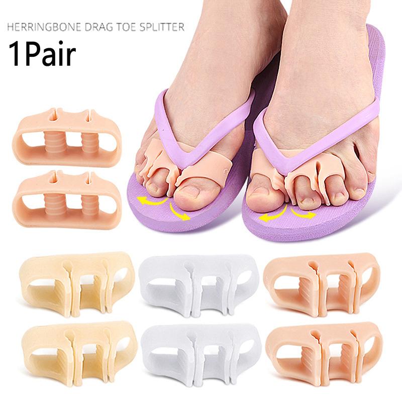 1Pair Silicone Gel Thumb Corrector Bunion Foot Toe Hallux Valgus Protector Separator Finger Straightener Adjuster Foot Care Tool
