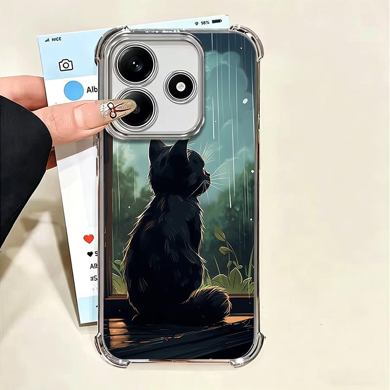 

Чехол для телефона Healing Sense Cat Rain Plating для Xiaomi Poco X5 X6 X7 X8 Pro Max F8 Ultra F7 M8 M7 M5S Redmi 15C 15 14C 13C 13 X3 1 Poco X8 Pro Max