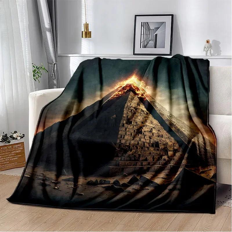 Egyptian Pyramid Famous Architecture Blanket,Soft Throw Blanket for Home Bedroom Bed Sofa Picnic Travel Rest Cover Blanket Kids