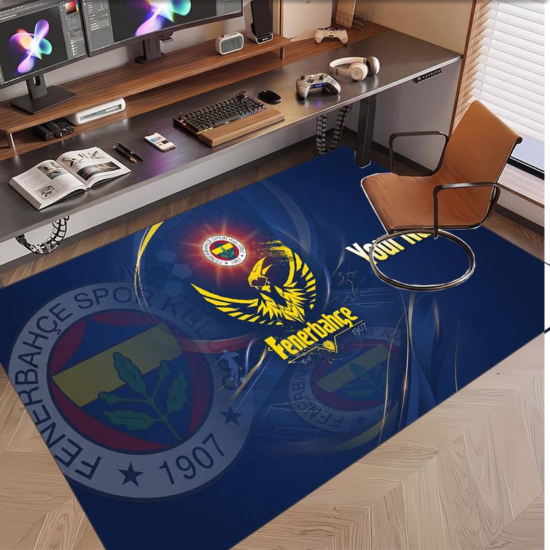 Personalized Crystal Velvet Carpet Fenerbahçe FC Pattern Non Slip Floor Rug