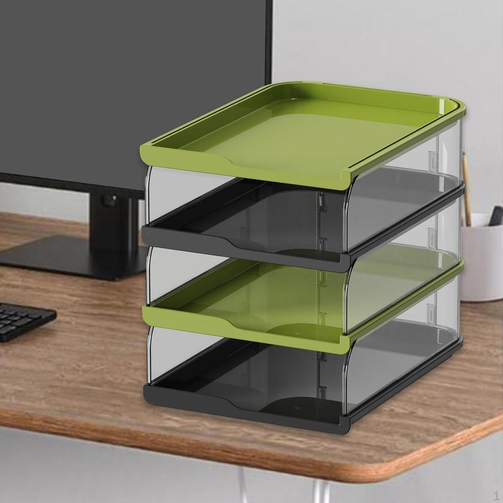 Desktop File Organizer Document Holder for Desk Newspaper Files Shelves Rack Letter Tray