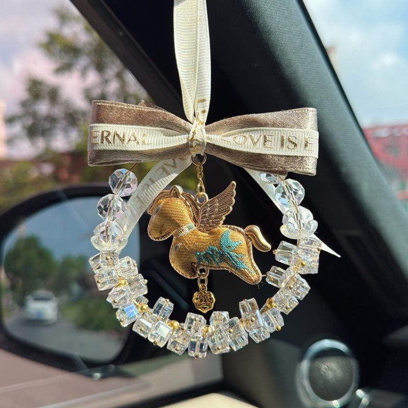 Crystal Starry Pegasus Car Pendant Rearview Mirror Hanging Decoration Gift For Women