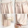Women's High Waist Elastic Waist Satin Wide Leg Pants