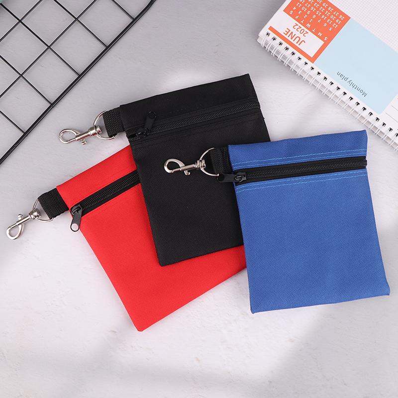 Golf Ball Carrier Bag With Metal Lobster Buckle Portable Golf Tee Holder Container Case Golf Ball Zipper Golf Ball Waist Pouch