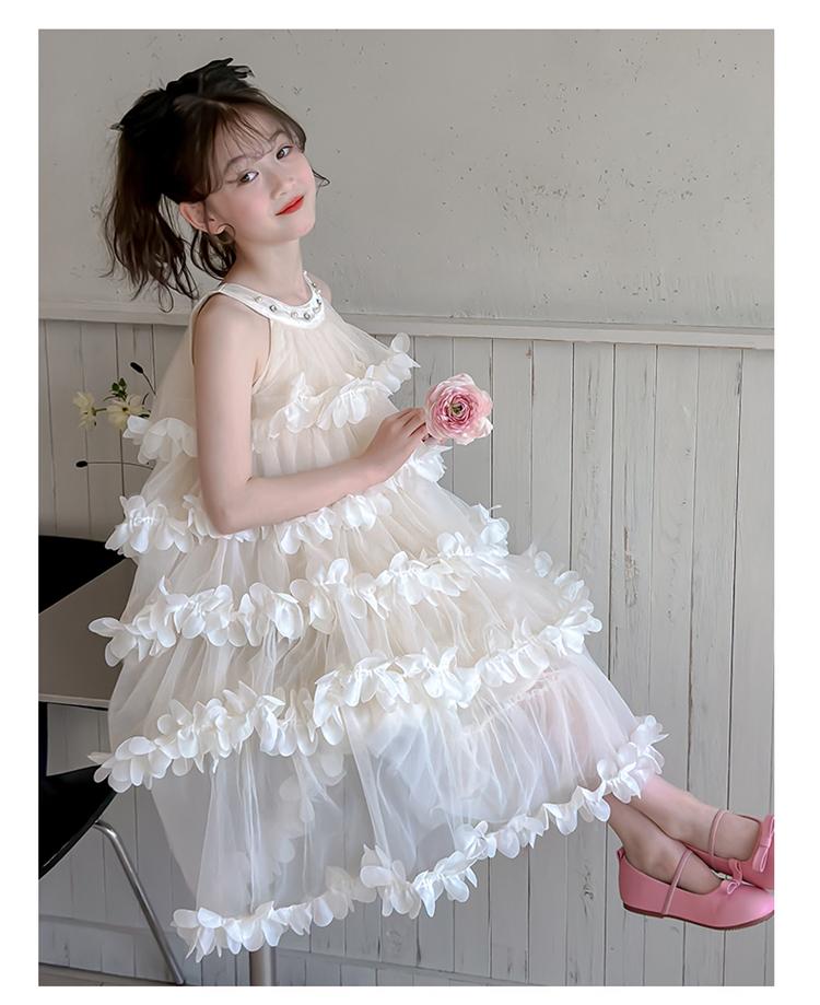 Girl Princess Dress 2026 Spring/Summer New Flower Birthday Dress Girl Fairy Yarn Dress Children's Cake Dress