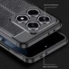 Für Xiaomi 14T Hülle Litschi-Textur TPU Flexible Handyhülle,Schwarz