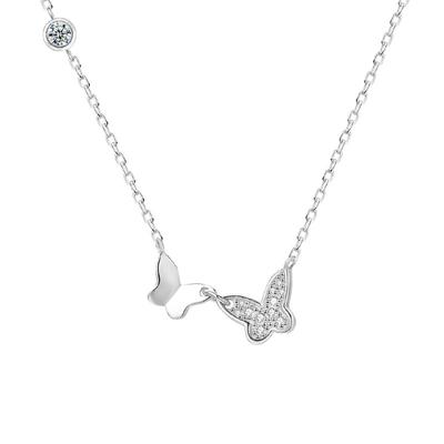 Light Luxury Style Butterfly Necklace Forest Series Gentle Zircon Collar Chain As a Gift for Girlfriend New Style