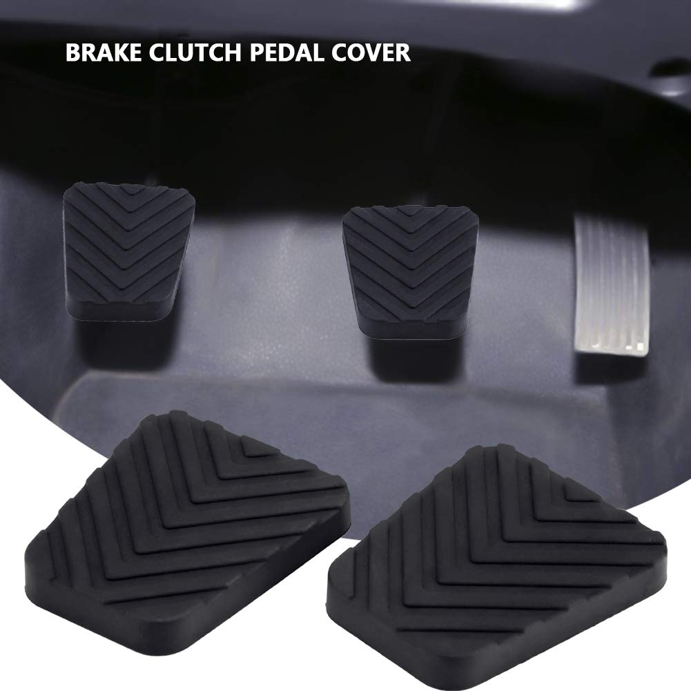 Akozon Brake Clutch Pedal Pads, Replacement for 1 Pair of Auto Rubber Brake Clutch
