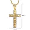 Iced Out CZ Large Big Cross Pendant With Chain Gold Color Stainless Steel Men Necklace Hip Hop Bling Bling Jewelry N1492