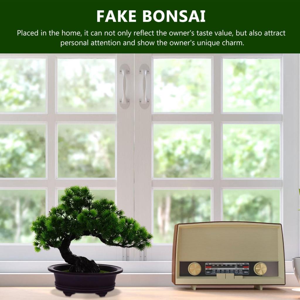 HANABASS Artificial Bonsai Pine Fake Potted Welcoming Tabletop No Maintenance Never Japanese Zen Tree Greenery Plant Pine Direct from Japan