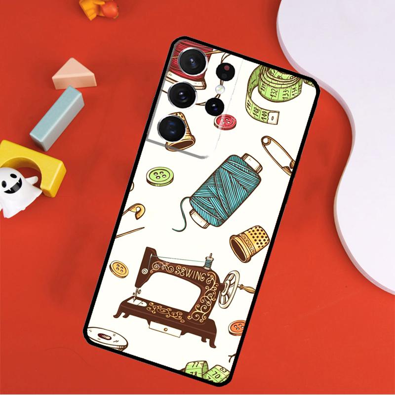 Sewing Machine Phone Case For Samsung Galaxy S25 Ultra S24 Ultra S9 S10 S20 S21 S22 S23 Plus S24 FE Cover