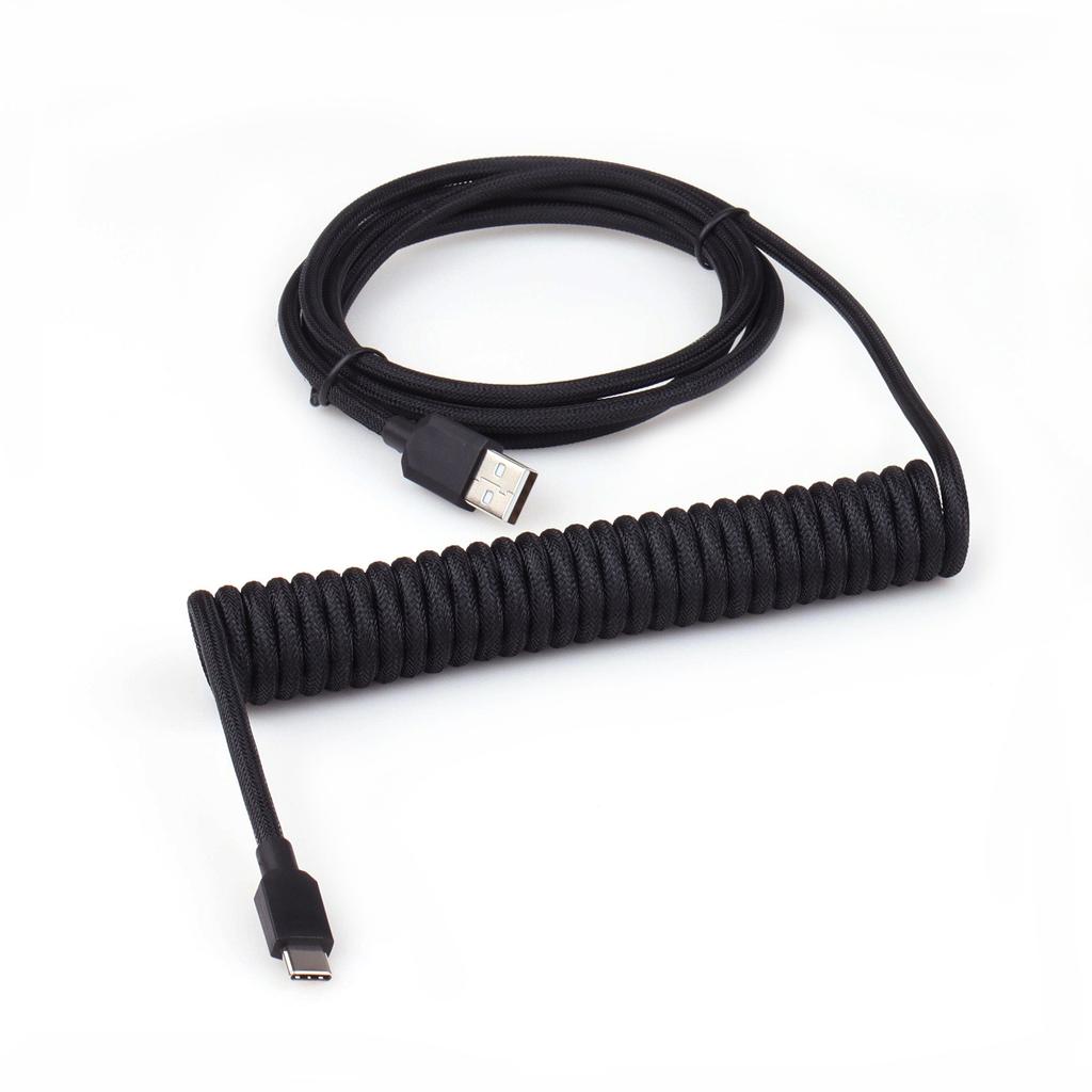 Passed FCC CE Braided USB Keyboard Cable Mechanical Keyboard Type C Cable Double Sleeve Coiled Keyboard Cable