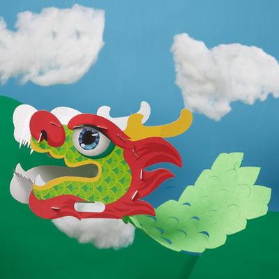 1 Set Dragon Dance Toy Chinese Tradition-inspired Toy DIY Dragon Dance Kit for New Year Party Decoration