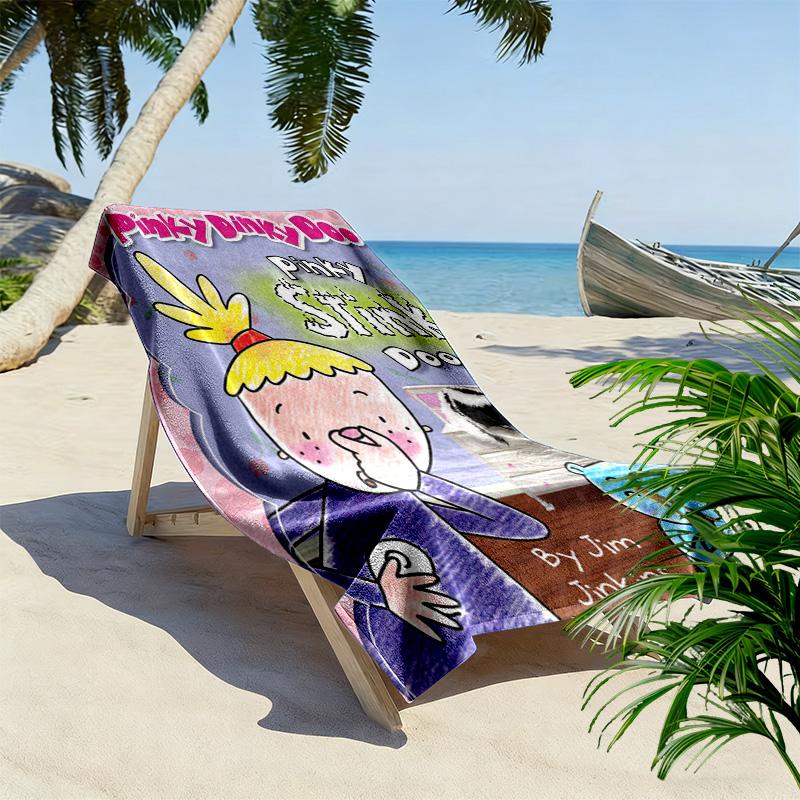 Pinky Dinky Doo Print Beach Towel, Large Soft Quick Dry Towel for Beach Camping Swimming