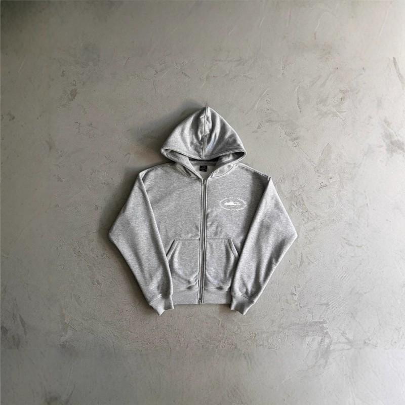 Corteiz Alcatraz Streetwear Hooded Zip-Up Sweatshirt Loose Jogger Set Women