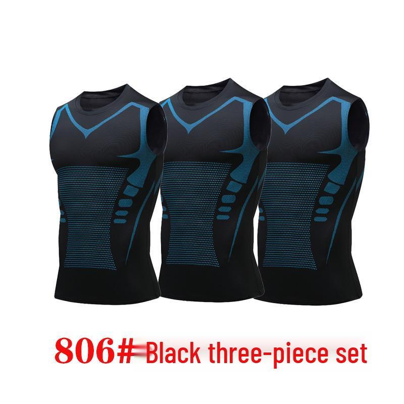 Men's Quick-Dry Fitness Sleeveless Set: Tight-Fit Wide-Shoulder Running & Basketball Training Vest & Shorts.