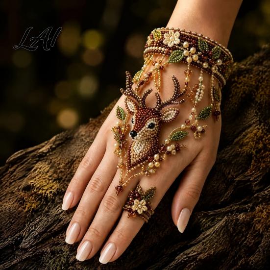 Handmade Beaded Cuff Set DIY Bracelet Kit Bead Weaving Jewelry Kit with Pattern Guide Adjustable Unique Personalized Accessory Hand Chain Craft for