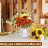 10pcs 6.1 Inch Farmhouse Vase Decor Milk Can Vintage Flower Jug Galvanized Metal Vase with Handle Rustic Flower Buckets
