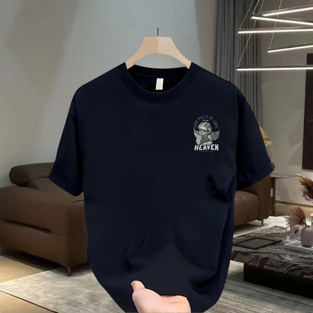 Cross-Border Exclusive Explosive Goods, Good Goods 100% Cotton Short-Sleeved T-Shirt Fashion Casual Versatile Loose Round Neck Comfortable