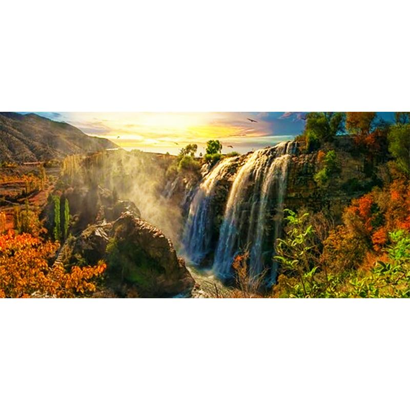 

5D алмазная живопись набор водопад пейзаж DIY полная алмазная вышивка пейзаж вышивка крестом настенное искусство гостиная домашний декор Full Round 20x40CM