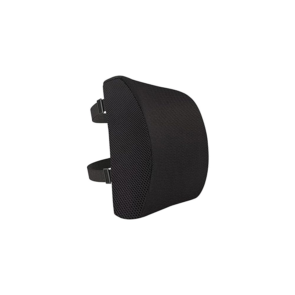 Basic Rectangular Backrest Cushion, Back Support Cushion for Office Desk Chairs, Memory Foam, Black