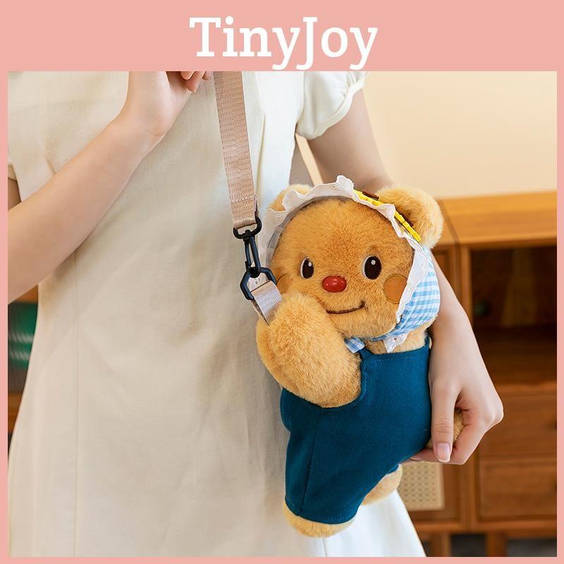 Denim Bear Butter Overalls Plush Backpack Cute Teddy Bear Going Out Shoulder Bag