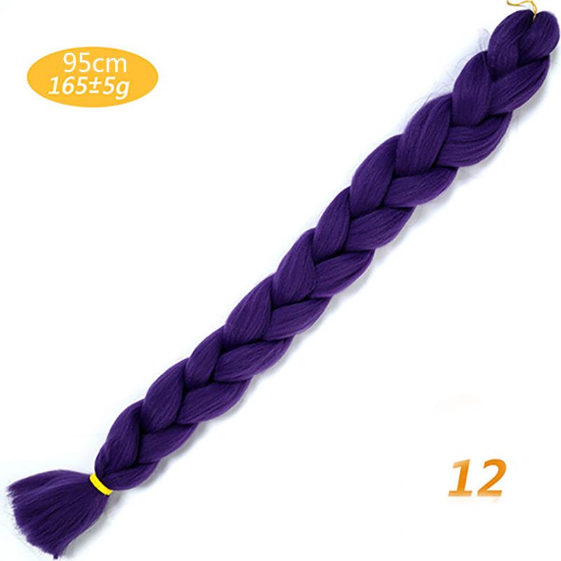 Synthetic Braiding Hair Extensions 82inch 165g Long Jumbo Braids Hair Bulk Purple Pink Gray Blue Pure Color KTB