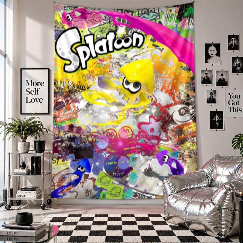 Wall TapestrySplatoon Art Hanging Cloth Decorative Background Cover for Room Decoration