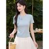 Women's Slimming Round Neck Short Sleeve T-Shirt