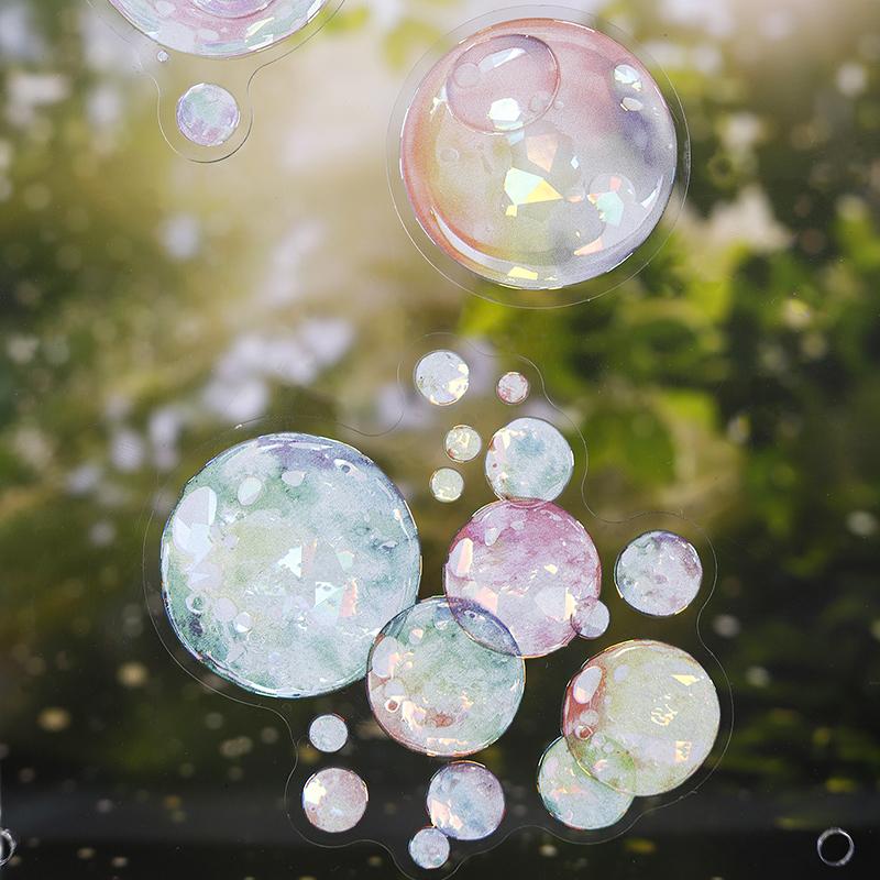 10 pcs Kawaii Stationery Colorful Bubble Themed Sticker for Scrapbooking Supplies Journal Materials Collage Decorative Stickers