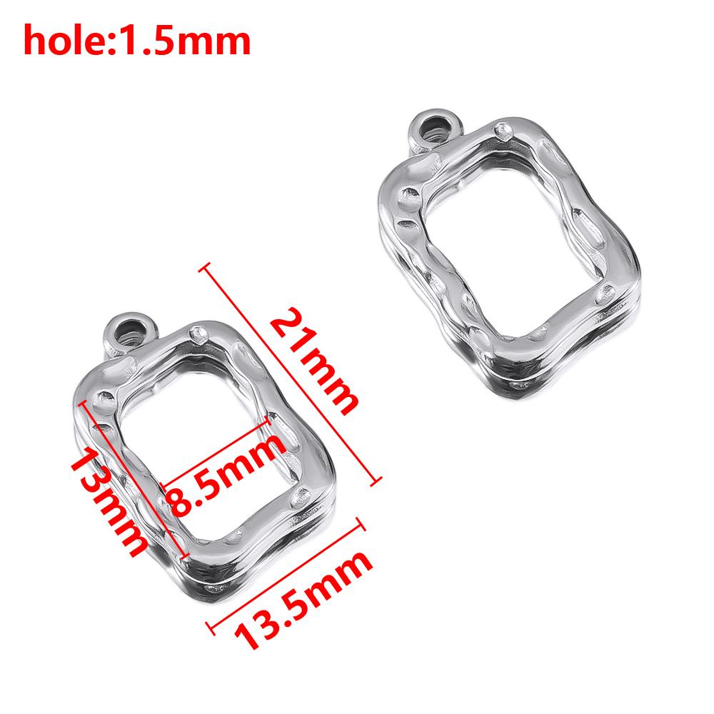 

2pcs Geometric Figure Hollow Ring Stainless Steel Charm Pendant Minimalist Style For DIY Necklace Earrings Accessories Materials 2pcs