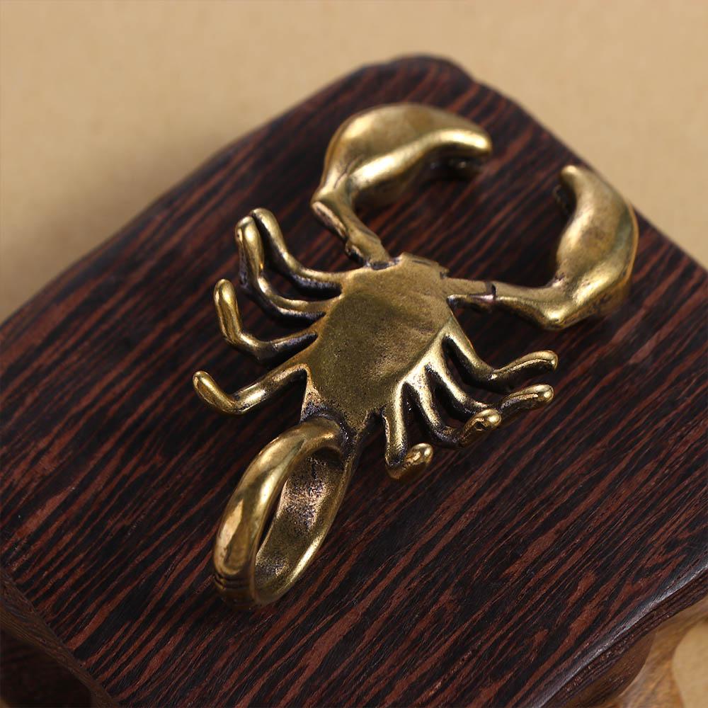 Pure Copper Scorpion Sculpture Hand Painted Animal Miniatures Fashion Tea Pet  For Office