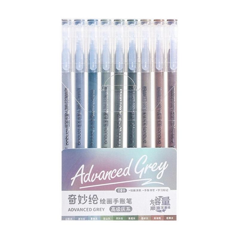 

9-кольоровий кольоровий гелевий олівець, різнокольоровий олівець для щоденника, гострий кінчик, різнокольоровий малювальний олівець для кольорового кодування, скрапбукінгу