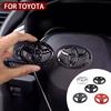 3D ABS Logo Car Emblem Steering Wheel Sticker For Toyota Hilux Prius Avensis Auris Verso Corolla Camry Auto Accessories