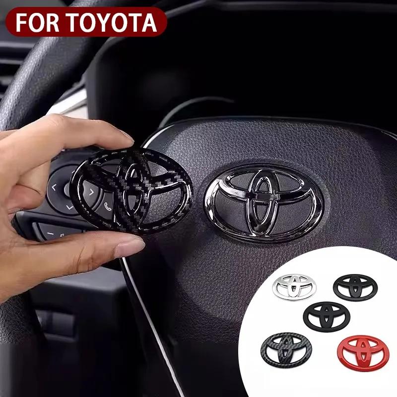 3D ABS Toyota Logo Car Emblem Steering Wheel Sticker For Toyota Hilux Prius Avensis Auris Verso Corolla Camry Auto Accessories