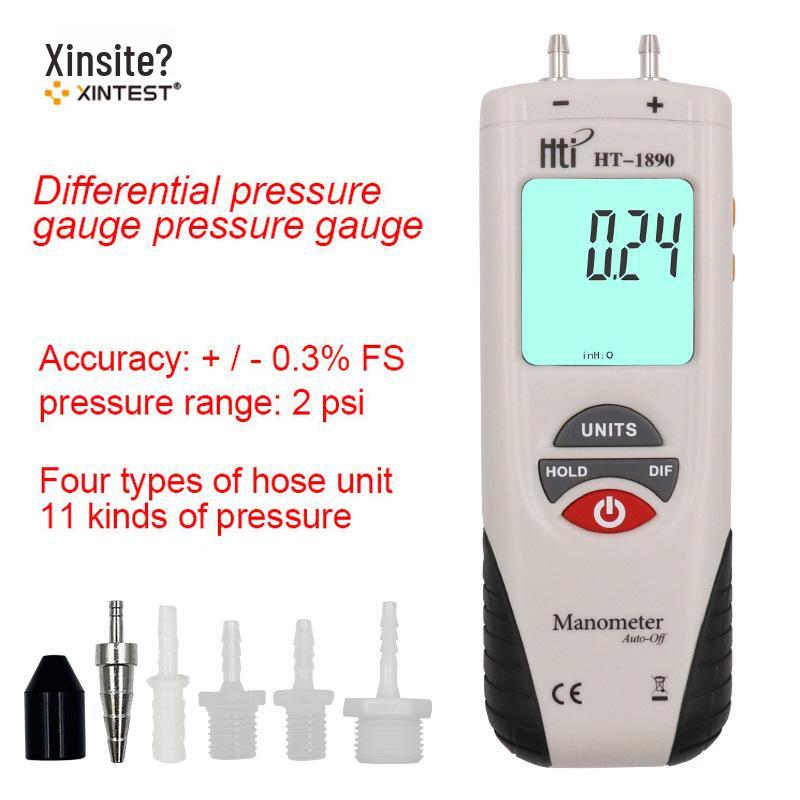 HT1890 Handheld Differential Pressure Meter for Car Repair and Pipeline Air Pressure Measurement.