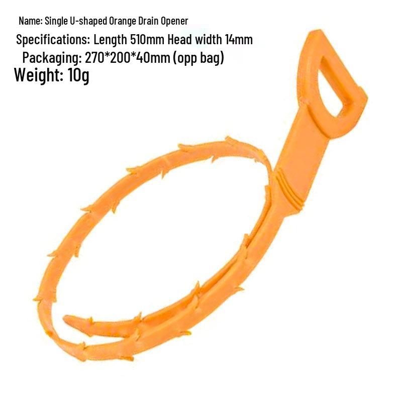 U-Shaped Drain Pipe Unblocking Hook with Four-Claw Picker for Sewer Cleaning