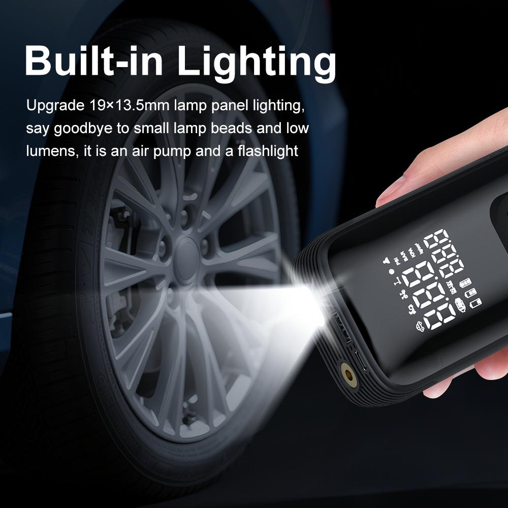 Wireless Car Air Pump Portable Air Compressor Electric Tire Inflator with LCD Digital Display for Car Motorcycles Bicycle Ball