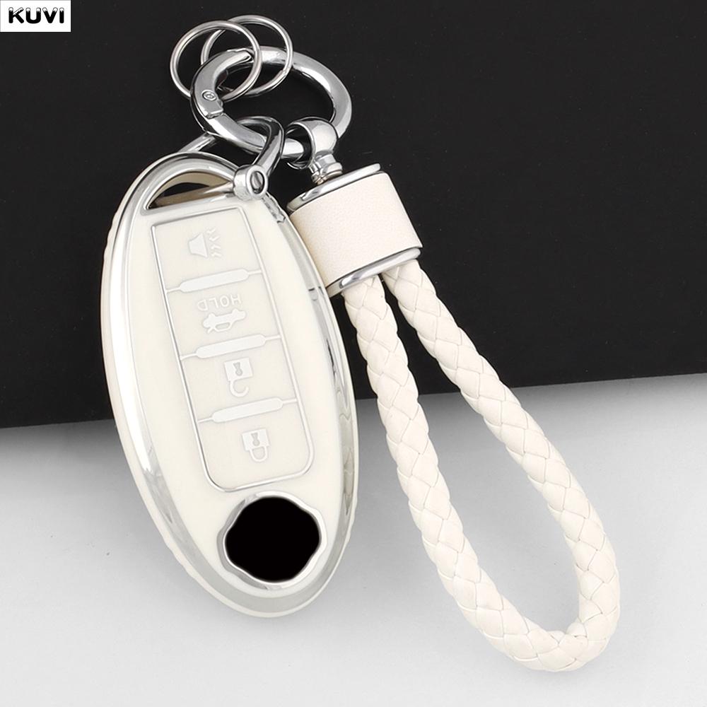 4 Button Tpu Car Key Case Cover For Nissan Leaf Micra Qashqai J11 J10 X Trail T32 Versa Note Patrol Keychain Fob Accessories