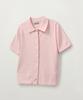 Seteo (W) Basic Cotton Collar Half Cardigan Pink