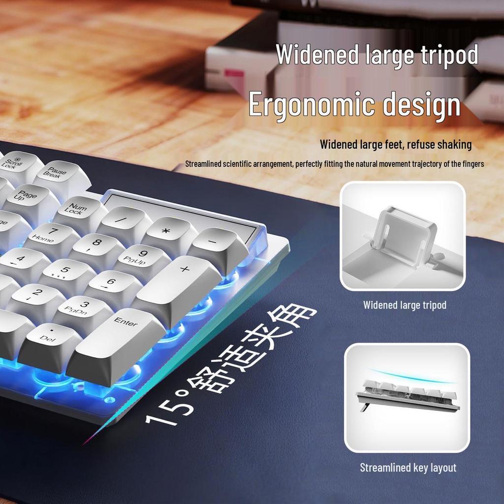 Luminous Wired USB Keyboard with Mechanical Feel for Gaming & Universal Laptop/Computer Use
