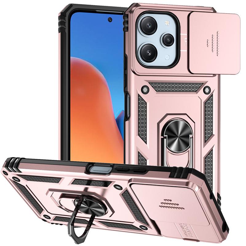Do etui Xiaomi Redmi 12 4G z pierścieniem, odporne na wstrząsy etui na telefon Redmy Redmi 12 Redmi12 4g 2023, osłona obiektywu Slide