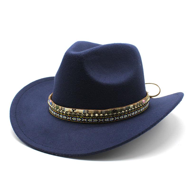 Western Cowboy Jazz Hat Season British Retro Top Hat Wool Hat