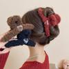 Love plaid hairy large hair grab clip women's fashion versatile hair accessories tie hair high-end shark clip