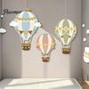 Wooden Hot Air Balloon Wall Decor 3Pcs Cute Decor, Cloud Banner Nursery 3D Art for Kids Room Hanging, Playroom Background Bedroom Pennant Hanging