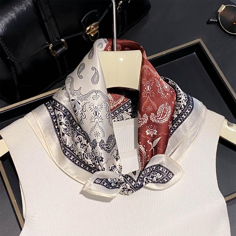 High-end Silk Scarf 100% Mulberry Silk Small Square Scarf Spring Decorative Small Neckerchief Fashionable and Versatile Necktie
